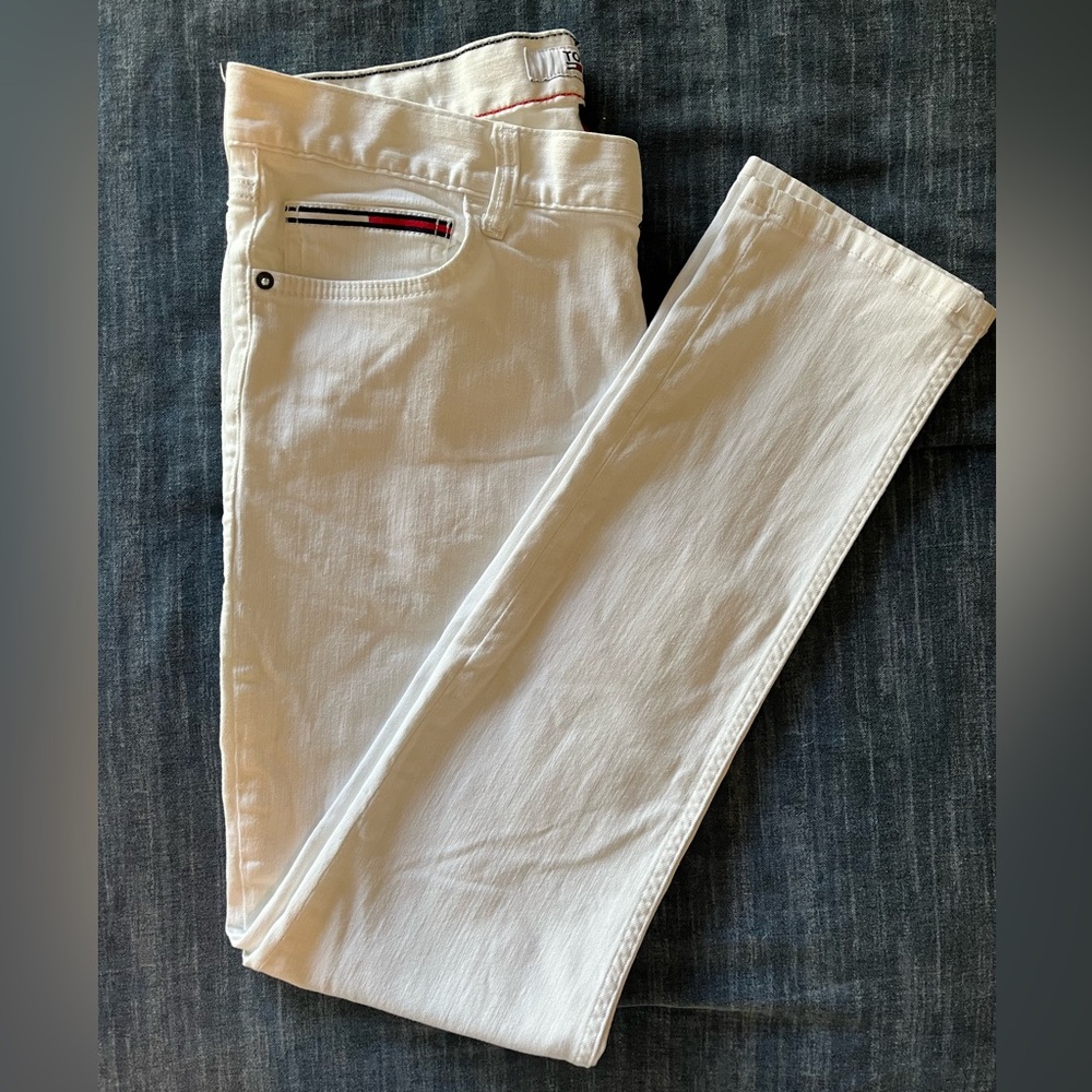 Tommy Hilfiger White Jeans with Button Detail
